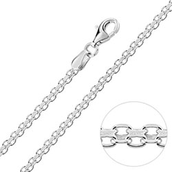 Sterling Silver 2.4mm Bismark Chain Necklace £19.00: 