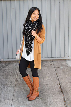 Check out these stylish cognac boots outfit: Teachers Outfits  