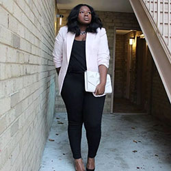 Fall plus size work outfits with black legging: Plus size outfit,  Smart casual,  Business casual,  Ashley Stewart,  Legging Outfits  