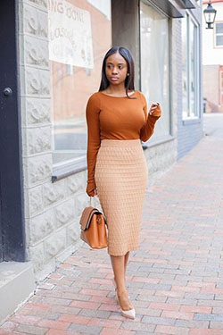 Professional outfits for black women: Cocktail Dresses,  Pencil skirt,  Slip-On Shoe,  Church Outfit  