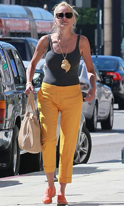 OMG! Nice pantaloni mustar asortare, Pantalon Jaune: Sheer fabric  