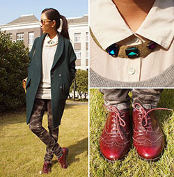 Red Oxford Shoes Womens Outfit: Oxford shoe,  Girl Shoe Trends  