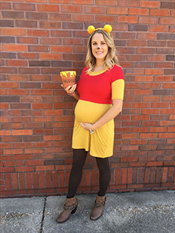 Winnie the pooh pregnant costume: Halloween costume,  party outfits,  Maternity clothing,  Baby shower,  Halloween Costumes Pregnant  