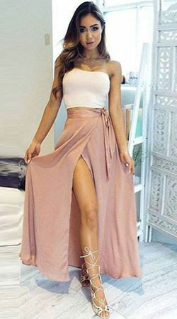 Two piece strapless prom dress: party outfits,  Bridesmaid dress,  Strapless dress,  Wrap Skirt  