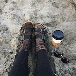 Birks and socks outfit, Winter clothing: winter outfits,  Birkenstock Arizona,  Birkenstock  