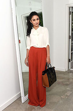 Outfits to wear with red flowy pants: Slim-Fit Pants,  Palazzo pants,  Fashion accessory,  Pleated Palazzo Pants  