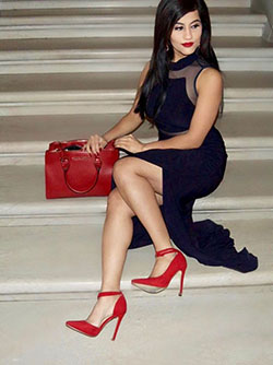 Cool outfit ideas with red shoes: High-Heeled Shoe,  Navy blue,  Red Shoes Outfits  
