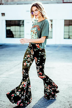 Floral bell bottom pants, Life Clothing: Flared Pants,  Clothing Ideas  