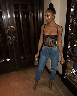Mom jeans night out, Mom jeans: Slim-Fit Pants,  black girl outfit  