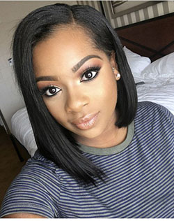Pretty Black Girl In Bob Hair Style: Lace wig,  Bob cut,  Long hair,  Hair Color Ideas,  black girl outfit,  Regular haircut  