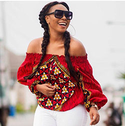 Off Shoulder Ankara Tops With Jeans: ankara tops  