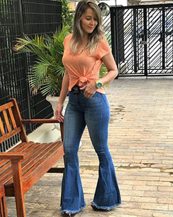 Flared Bell-Bottom Pants Outfit: Wide-Leg Jeans,  Flared Pants  