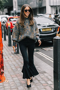 Absolutely worth trying these front tuck sweater, Polo neck: Polo neck,  Flared Pants,  sweater  
