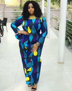 African wax prints dress for plus size girls: African Dresses,  Maxi dress,  Ankara Dresses  