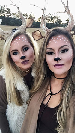 These are nice deer makeup ideas: Halloween costume,  Eye Shadow,  Make-Up Artist,  facial makeup  