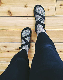 Fashionable chacos socks, Socks and sandals: winter outfits,  Birkenstock  
