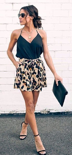 Stunning summer two piece outfit: Animal print,  Designer clothing,  Teen outfits  