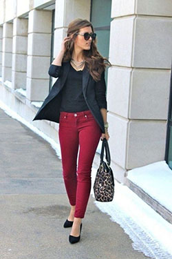 Professional casual colored jeans, Casual wear: Slim-Fit Pants,  Business casual,  Business Casual Shoes  