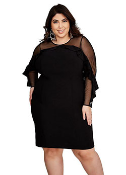 Slim girls little black dress, Ashley Stewart: Plus size outfit,  Ashley Stewart,  Vero Moda  