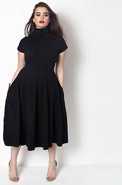 Midi dress plus size, Plus-size clothing: Plus size outfit,  Polo neck,  Clothing Ideas  