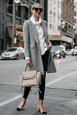 Celine mini belt bag on a person: Polo neck,  Trench coat,  Fanny pack  