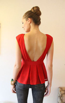 Different types of backless tops: Backless dress,  Wedding dress  