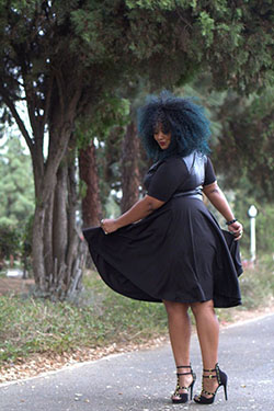Little black dress, Plus-size model: Plus size outfit,  Plus-Size Model  