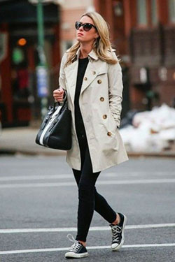 Trench coat with converse, Trench coat: Shoulder strap,  Trench coat,  Wool Coat,  Winter Coat  