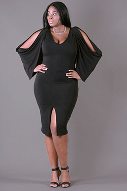 Black dress curvy plus size: Plus size outfit,  Bridesmaid dress,  Plus-Size Model  