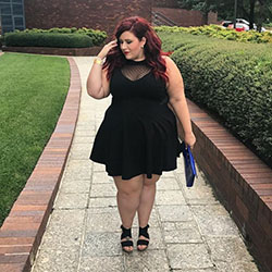 Adorable and stylish little black dress, Photo shoot: Plus size outfit  