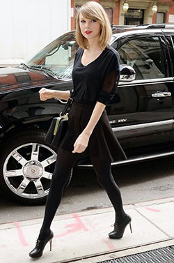 Taylor swift street style, Taylor Swift: Taylor Swift,  Black Leggings  