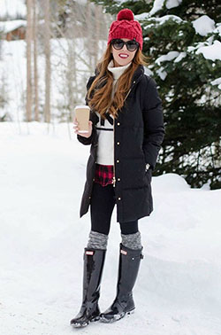 Kate spade winter wear, Winter clothing: winter outfits,  Wellington boot,  Snow Outfits  