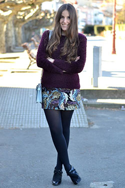 dresses with stocking/black pantyhose: Outfit With Stocking  
