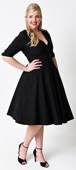 Little black dress, Fit and Flare: Cocktail Dresses,  Plus size outfit,  Clothing Ideas,  Maxi dress,  Vintage clothing,  black dress  