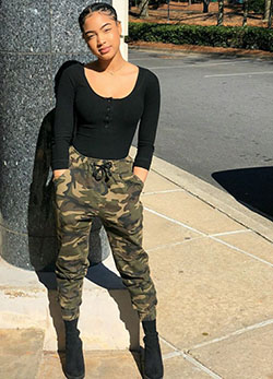 Camo Pants Outfit, YMI Jeans, Leather jacket: Sleeveless shirt,  Boot Outfits,  Jeans Outfit,  Camo Pants,  Camo Joggers  