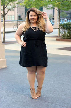 Fat girl with black dress: Plus size outfit,  Bridesmaid dress,  Plus-Size Model  