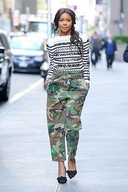 Slim girls gabrielle union style, Gabrielle Union: Fashion show,  Camo Pants,  Jessica Alba  