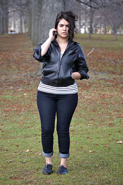 Leather jacket for teen girls: Plus size outfit,  Leather jacket  