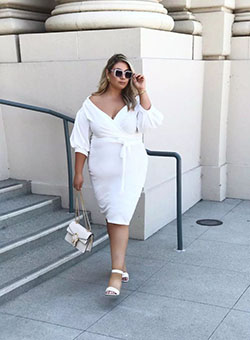 Plus size white outfit, Sherri Hill: party outfits,  Cocktail Dresses,  Plus size outfit,  Pencil skirt,  Sherri Hill,  Plus-Size Birthday Outfit  