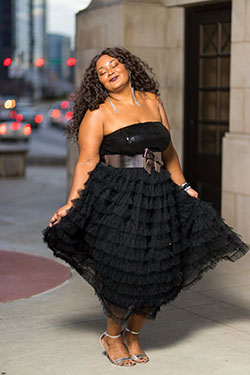 Best pictures of 2019 fashion model, Little black dress: Plus size outfit,  Strapless dress,  Plus-Size Model  