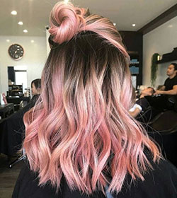 Medium Length Ombre Haircut, Hair coloring: Long hair,  Hair Color Ideas,  Hairstyle Ideas,  Brown hair,  Hair Care,  pink hair  
