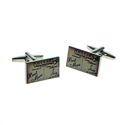 RETRO POST CARD STYLE PERSONALISED WEDDING CUFFLINKS £24.99: Wedding Cufflinks  