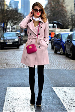 Pale pink trench coat, Trench coat: Trench coat  