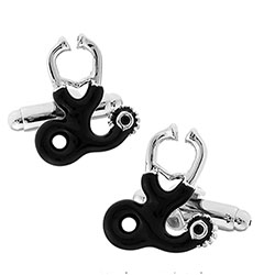 BLACK AND SILVER DOCTOR'S STETHOSCOPE CUFFLINKS £15.99: NOVELTY CUFFLINKS  