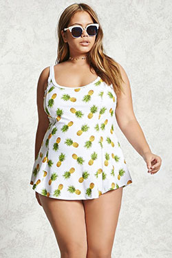 Pineapple plus size bathing suit: swimwear,  Plus size outfit,  One-Piece Swimsuit  