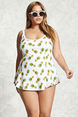 Pineapple plus size bathing suit: 