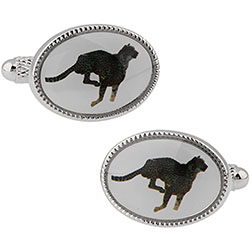 OVAL CHEETAH CUFFLINKS £15.99: NOVELTY CUFFLINKS  