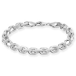 Sterling Silver 6.3mm Anchor Bracelet Diamond Cut £60.00: bracelet  