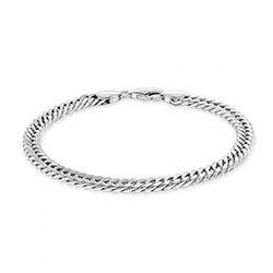 Sterling Silver 5.7mm Double Curb Bracelet Diamond Cut £39.00: Sterling Silver Bracelet,  bracelet  