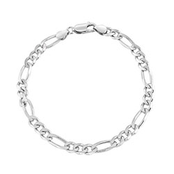 Sterling Silver 5.7mm Diamond Cut Figaro Link Bracelet £32.00: bracelet  